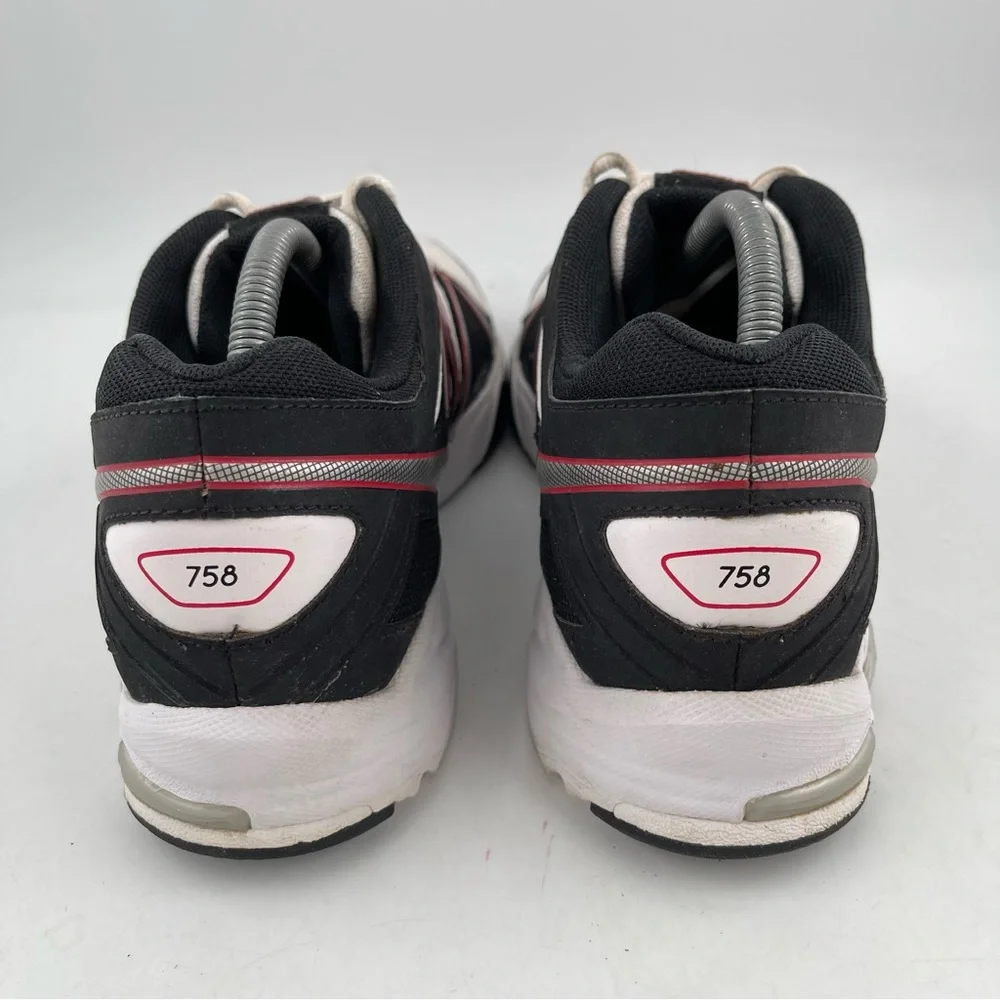 New Balance Men’s 758 Athletic Black White Red Low Top Lace-Up Shoes - Size 9.5